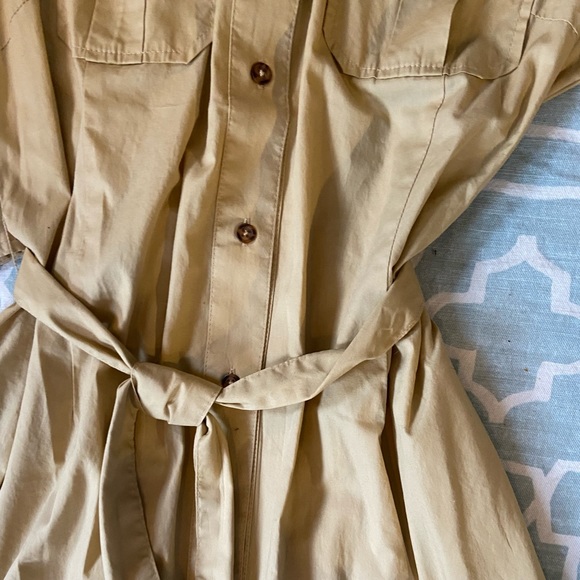2/$10 Khaki Button Up Dress - Picture 2 of 5